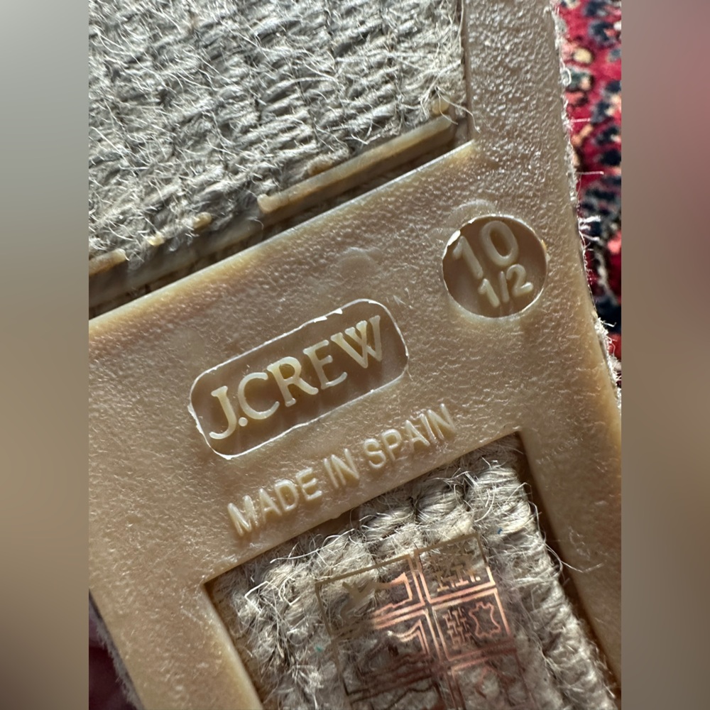 NWT JCREW Made-in-Spain espadrille flats‎ in metallic canvas sz 10.5 - Picture 6 of 11